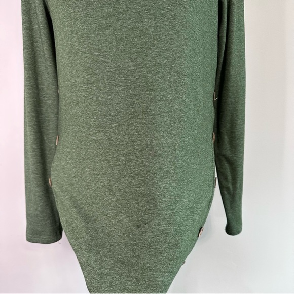 Green Long Sleeve Pull Over Tunic w/ Button Accents & Elbow Patches | Size L - Picture 12 of 12